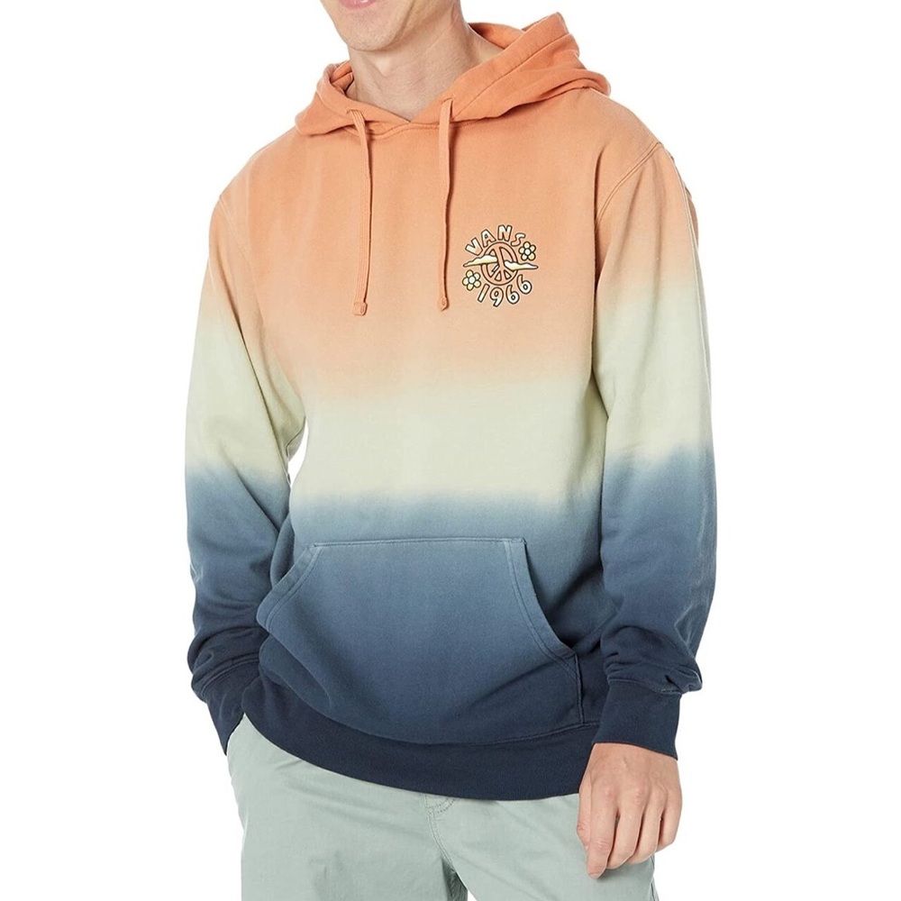 Vans | "Peace of Mind" ombré fleece hoodie Colors Melon/white/blue size Large